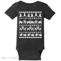 Ugly Kitty Cat Christmas Sweater Baby Bodysuit thumb 0