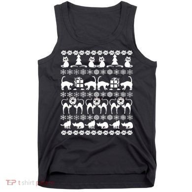 Ugly Kitty Cat Christmas Sweater Tank Top