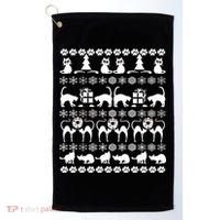 Ugly Kitty Cat Christmas Sweater Golf Towel thumb 0