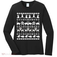 Ugly Kitty Cat Christmas Sweater Women's Long Sleeve Shirt thumb 0