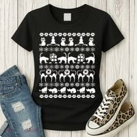 Ugly Kitty Cat Christmas Sweater Women's T-Shirt thumb 3