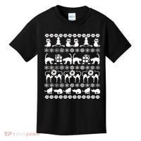 Ugly Kitty Cat Christmas Sweater Kids T-Shirt thumb 0