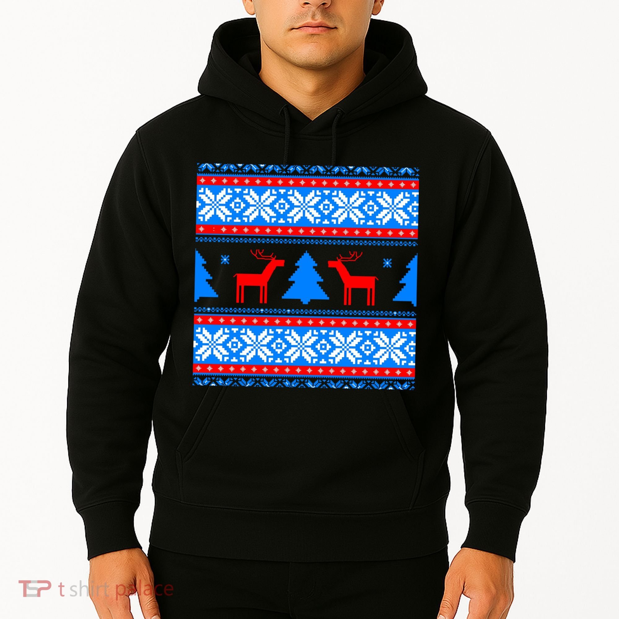 Ugly Reindeer Christmas Sweater Hoodie