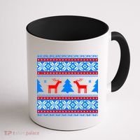 Ugly Reindeer Christmas Sweater Coffee Mug thumb 1