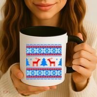 Ugly Reindeer Christmas Sweater Coffee Mug thumb 3