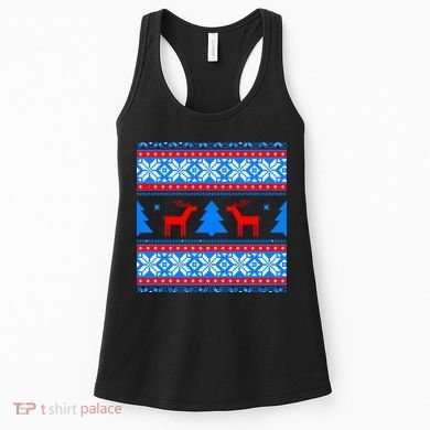 Ugly Reindeer Christmas Sweater Women's Tank Top