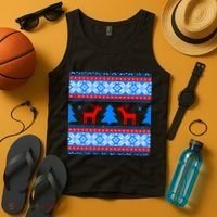 Ugly Reindeer Christmas Sweater Tank Top thumb 4