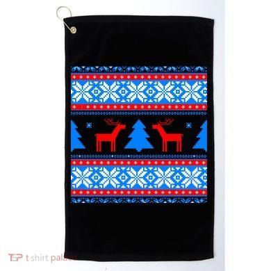 Ugly Reindeer Christmas Sweater Golf Towel