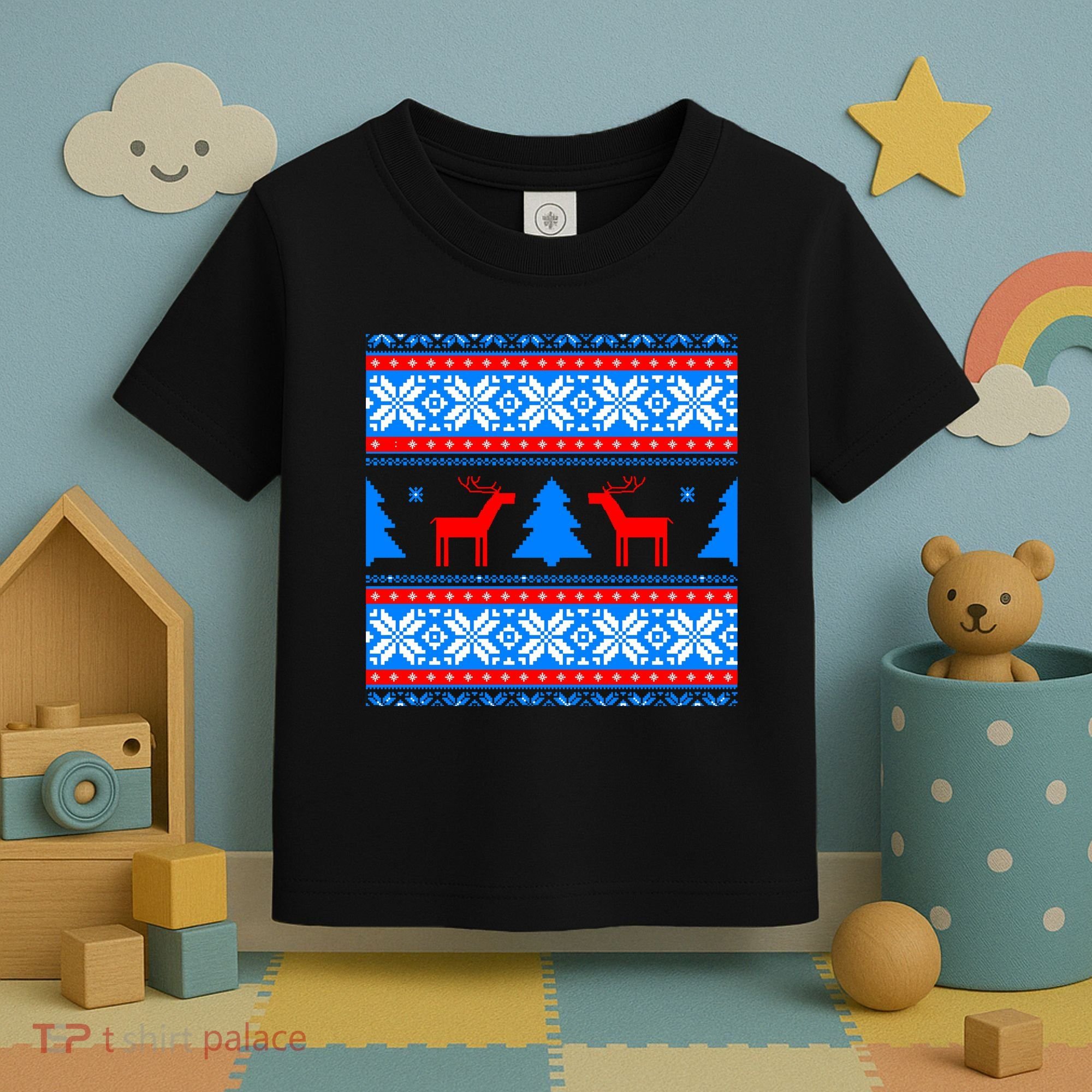 Ugly Reindeer Christmas Sweater Toddler T-Shirt