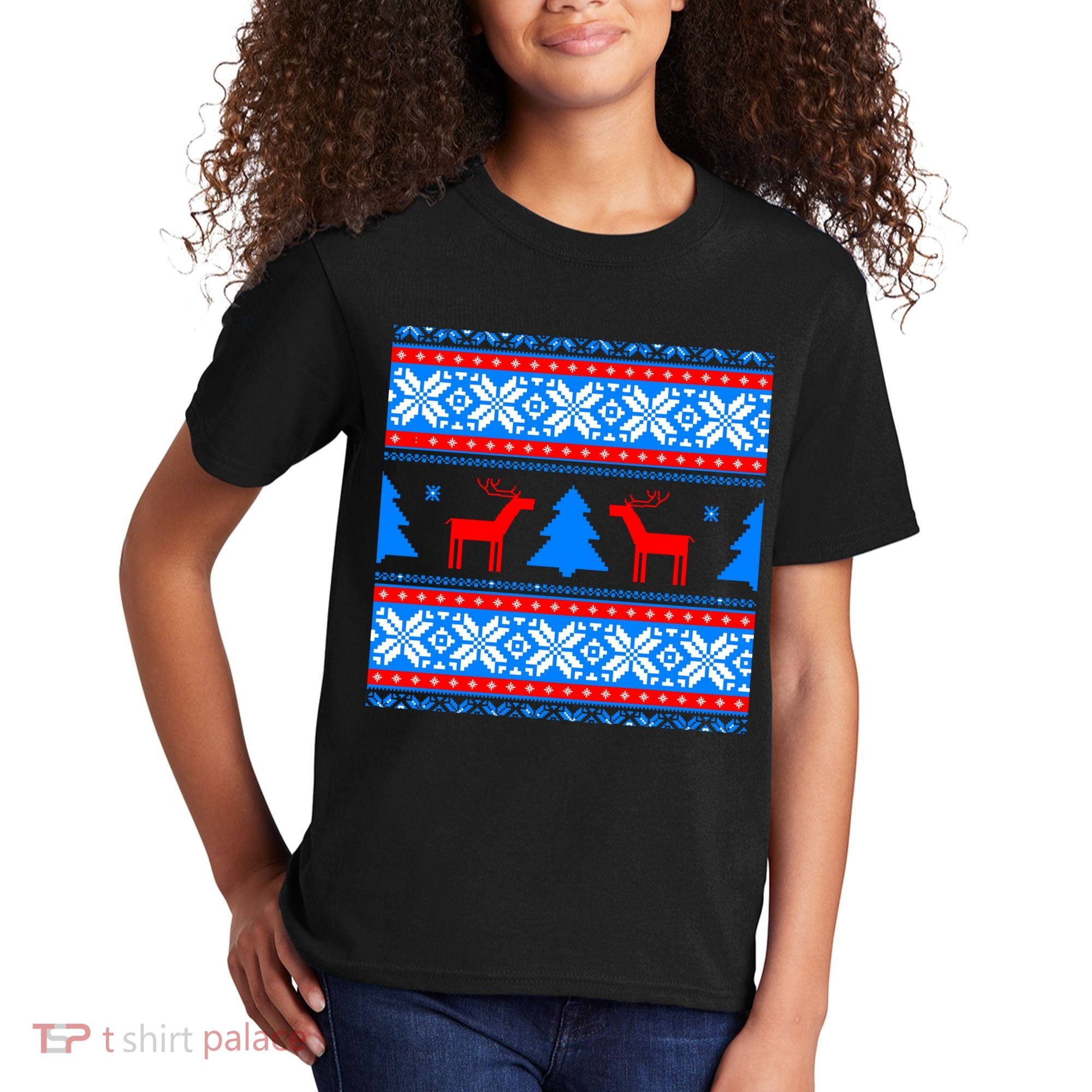 Ugly Reindeer Christmas Sweater Kids T-Shirt