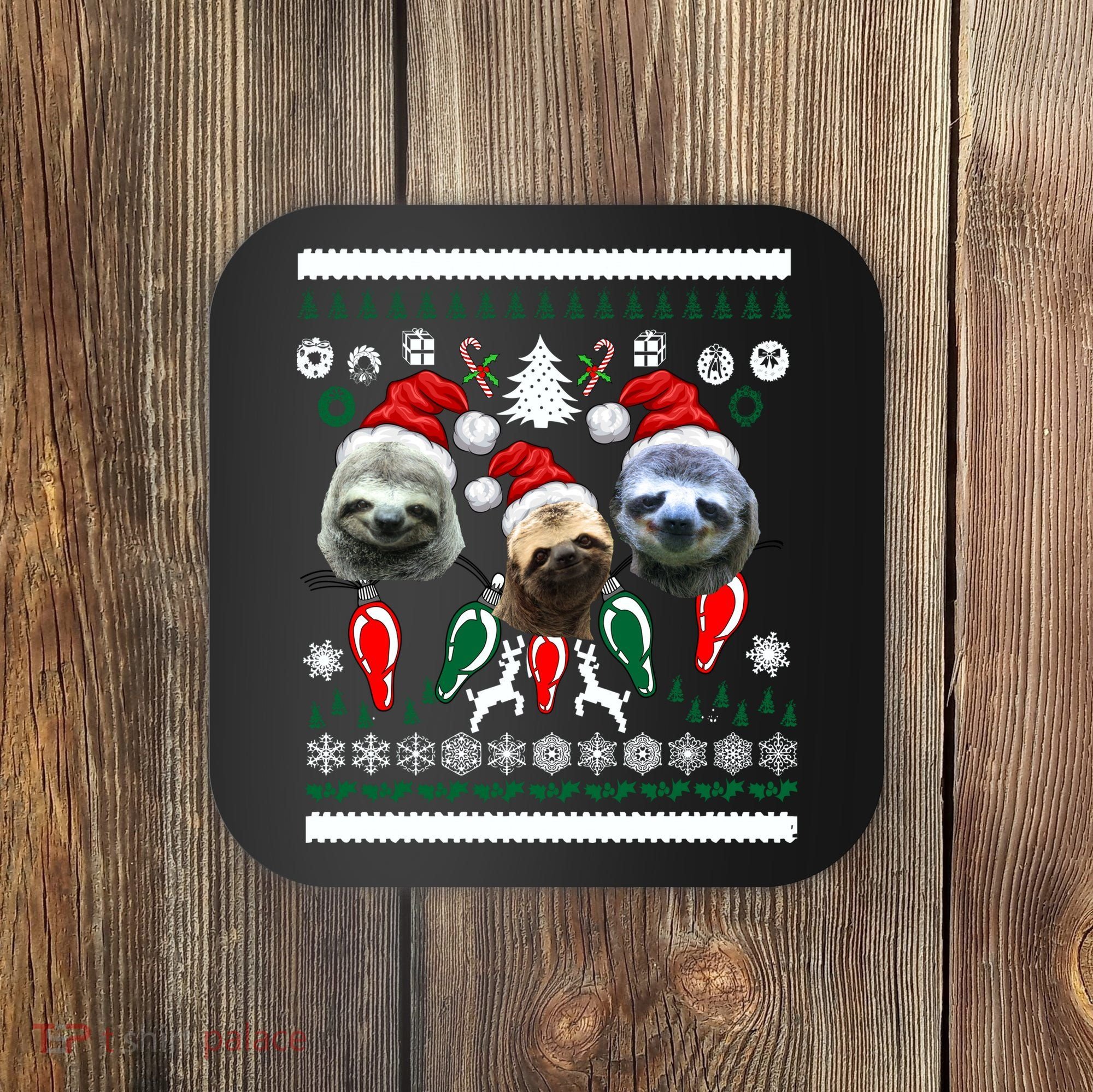 Ugly Sloth Christmas Sweater Coaster