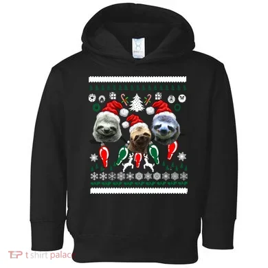 Ugly Sloth Christmas Sweater Toddler Hoodie