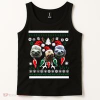 Ugly Sloth Christmas Sweater Tank Top thumb 2