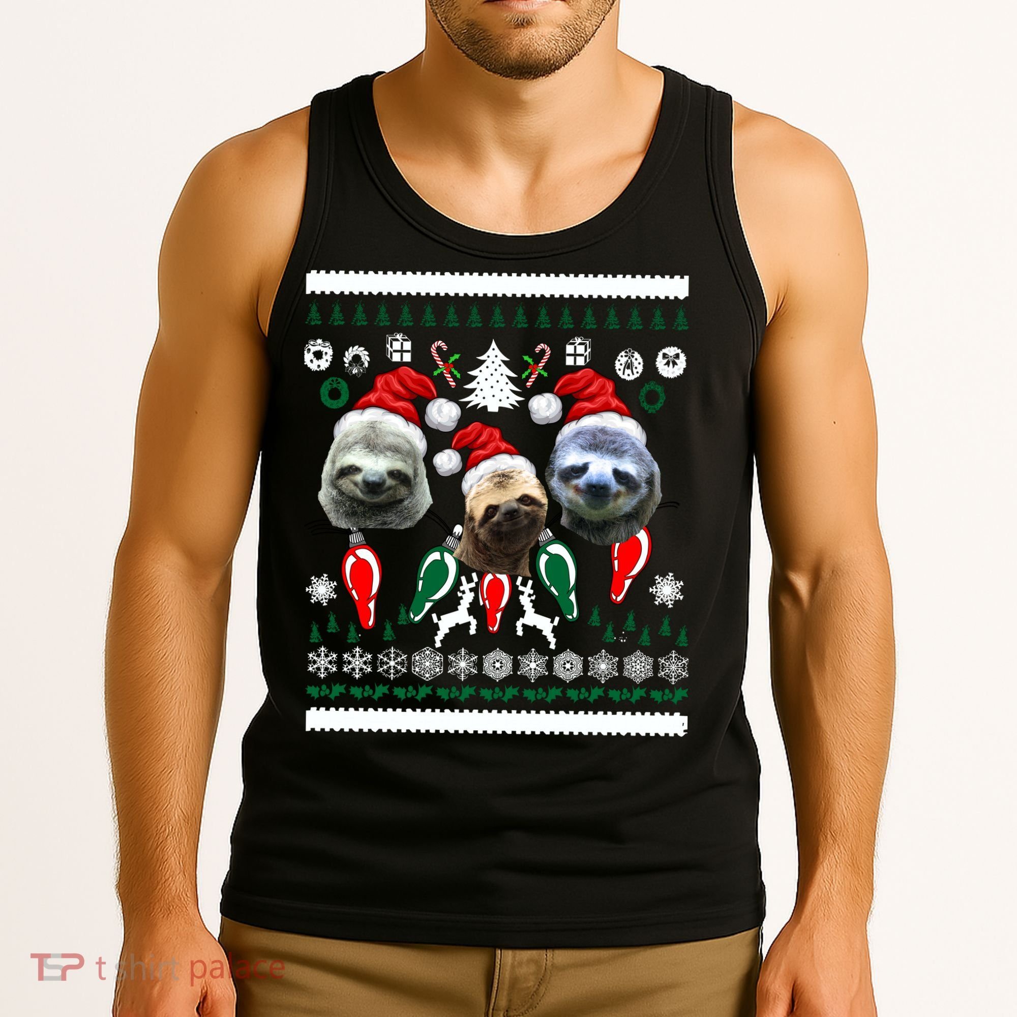 Ugly Sloth Christmas Sweater Tank Top