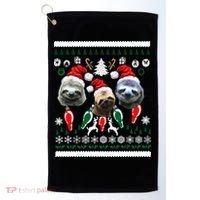 Ugly Sloth Christmas Sweater Golf Towel thumb 0