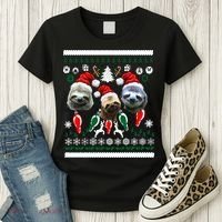 Ugly Sloth Christmas Sweater Women's T-Shirt thumb 3