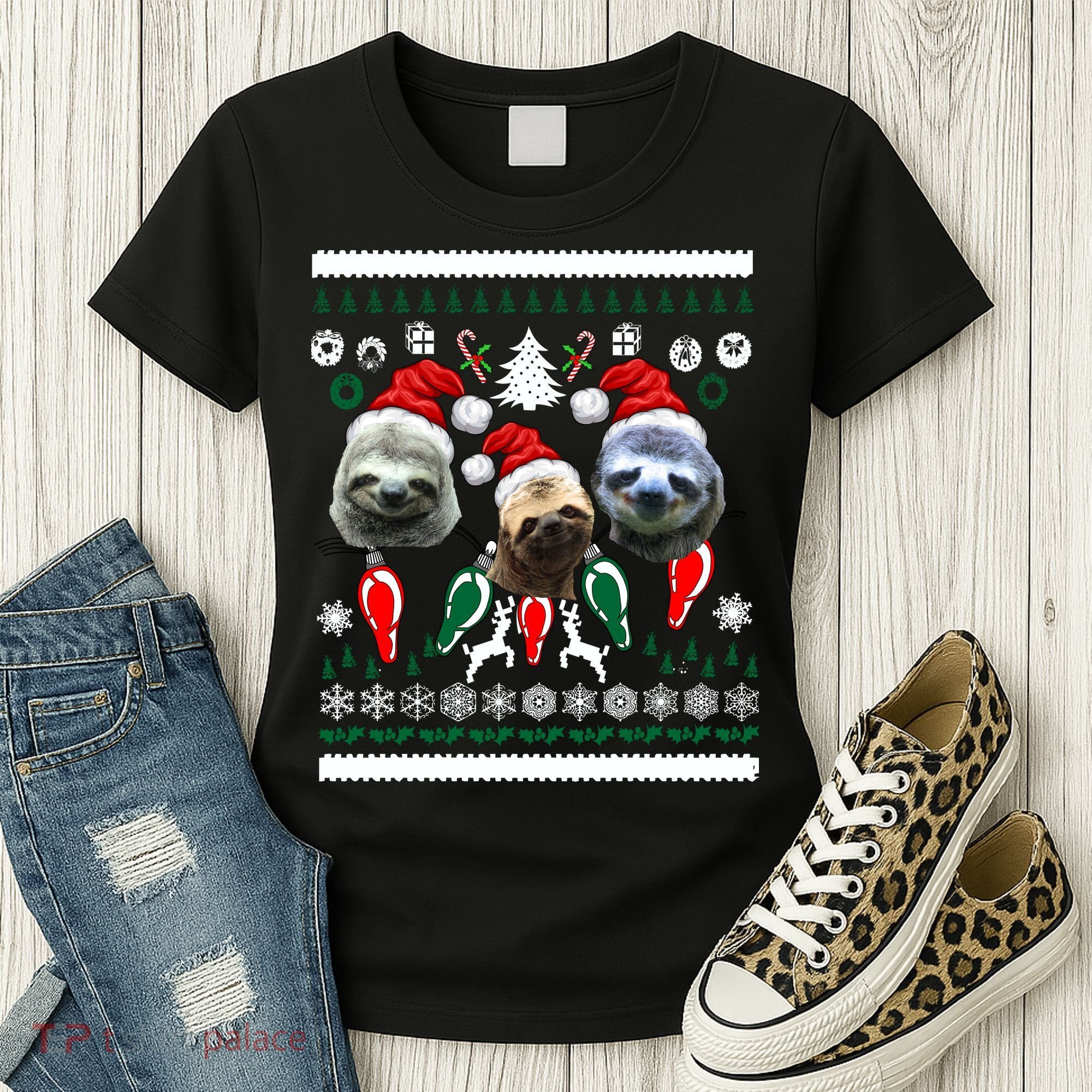 Ugly Sloth Christmas Sweater Women's T-Shirt
