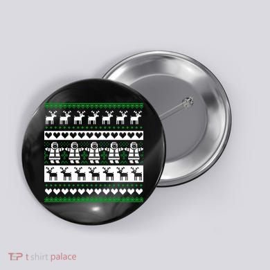Ugly Snowman Christmas Sweater Button