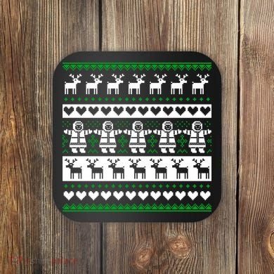 Ugly Snowman Christmas Sweater Coaster
