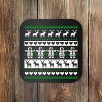 Ugly Snowman Christmas Sweater Coaster thumb 0