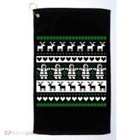 Ugly Snowman Christmas Sweater Golf Towel thumb 0