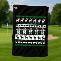 Ugly Snowman Christmas Sweater Golf Towel thumb 1