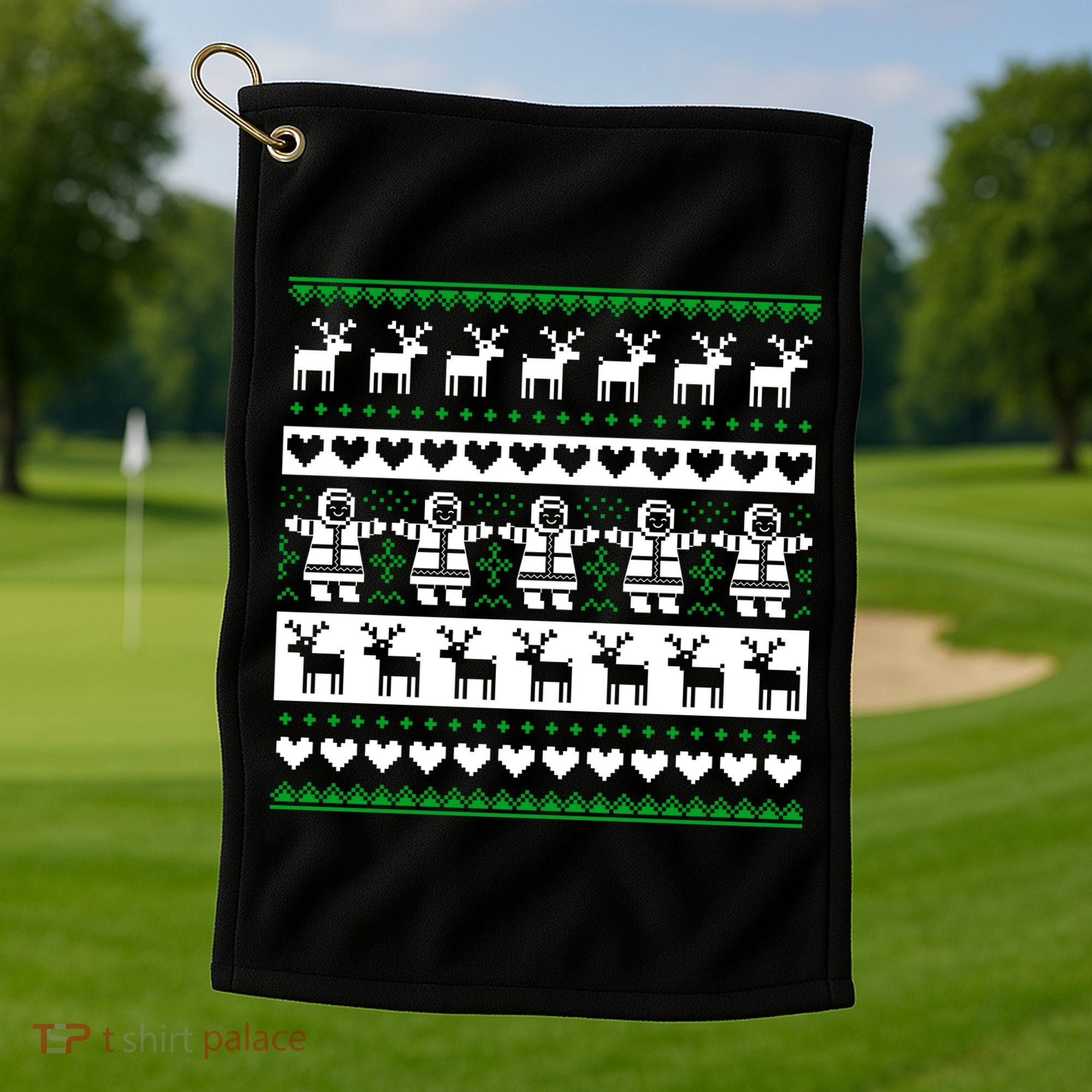 Ugly Snowman Christmas Sweater Golf Towel