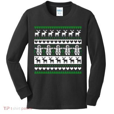 Ugly Snowman Christmas Sweater Kids Long Sleeve Shirt