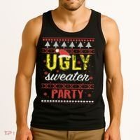 Ugly Sweater Party Funny Christmas Sweater Tank Top thumb 3