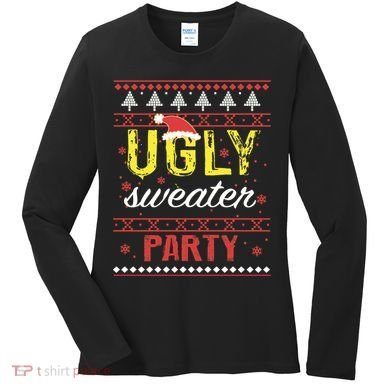 Ugly Sweater Party Funny Christmas Sweater Women's Long Sleeve Shirt