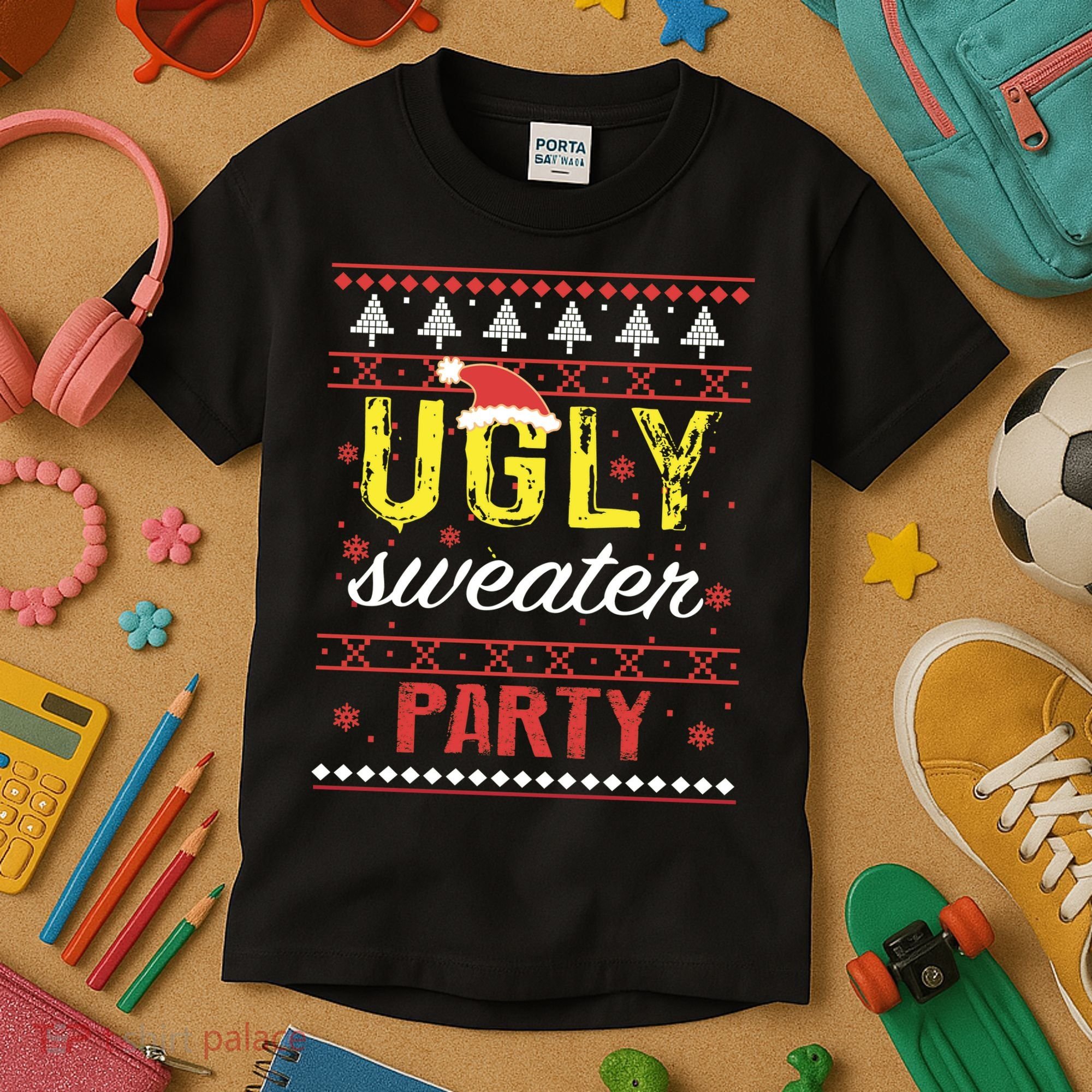 Ugly Sweater Party Funny Christmas Sweater Kids T-Shirt
