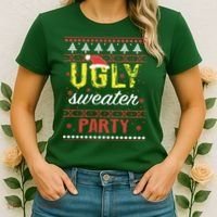 Ugly Sweater Party Funny Christmas Sweater Women's T-Shirt thumb 2