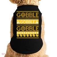 Ugly Thanksgiving Gobble Gobble Gobble Turkey Doggie Tank thumb 0