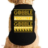 Ugly Thanksgiving Gobble Gobble Gobble Turkey Doggie Tank thumb 0