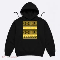 Ugly Thanksgiving Gobble Gobble Gobble Turkey Hoodie thumb 0