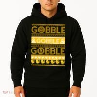 Ugly Thanksgiving Gobble Gobble Gobble Turkey Hoodie thumb 2