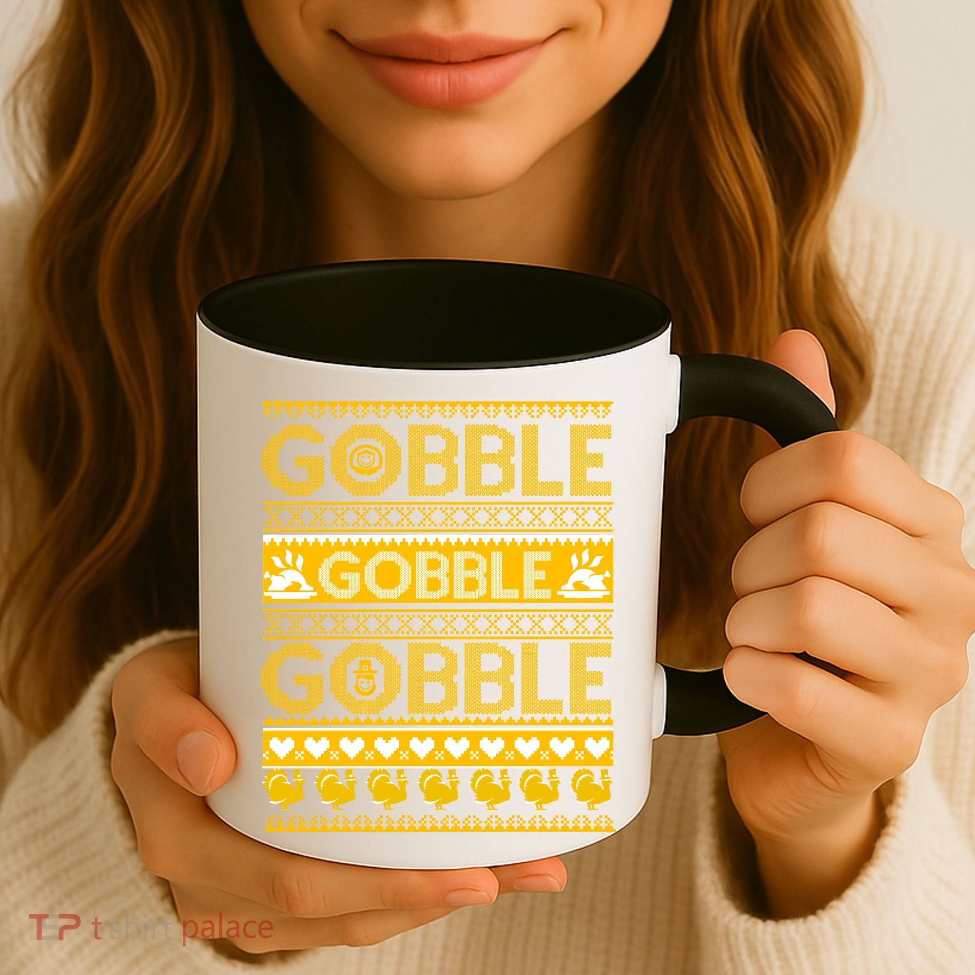 Ugly Thanksgiving Gobble Gobble Gobble Turkey Coffee Mug