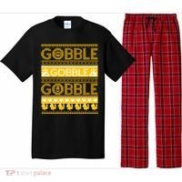Ugly Thanksgiving Gobble Gobble Gobble Turkey Pajama Set thumb 0
