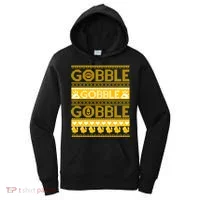 Ugly Thanksgiving Gobble Gobble Gobble Turkey Women's Hoodie thumb 0