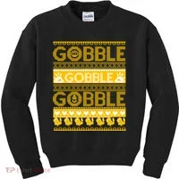 Ugly Thanksgiving Gobble Gobble Gobble Turkey Kids Sweatshirt thumb 0