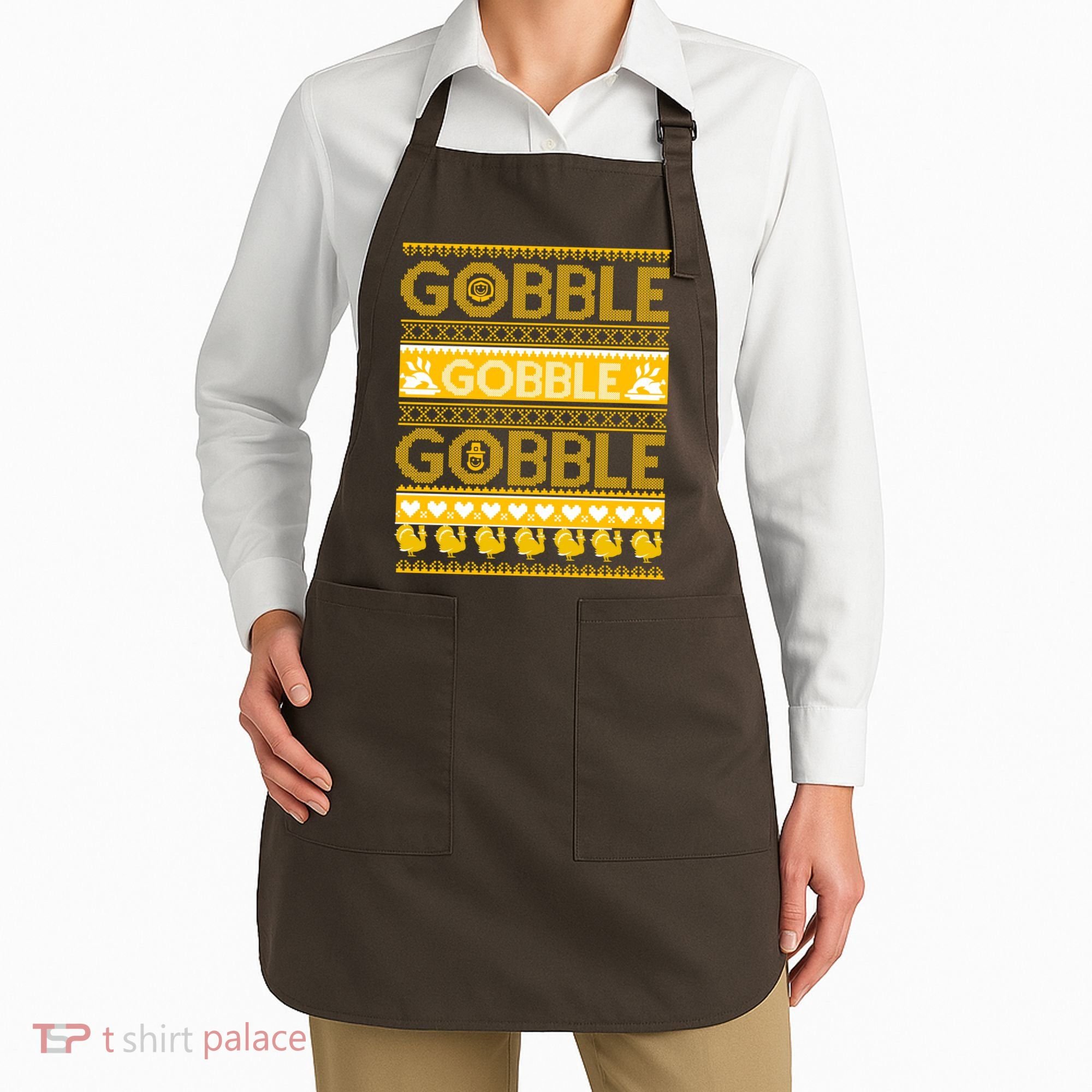 Ugly Thanksgiving Gobble Gobble Gobble Turkey Apron