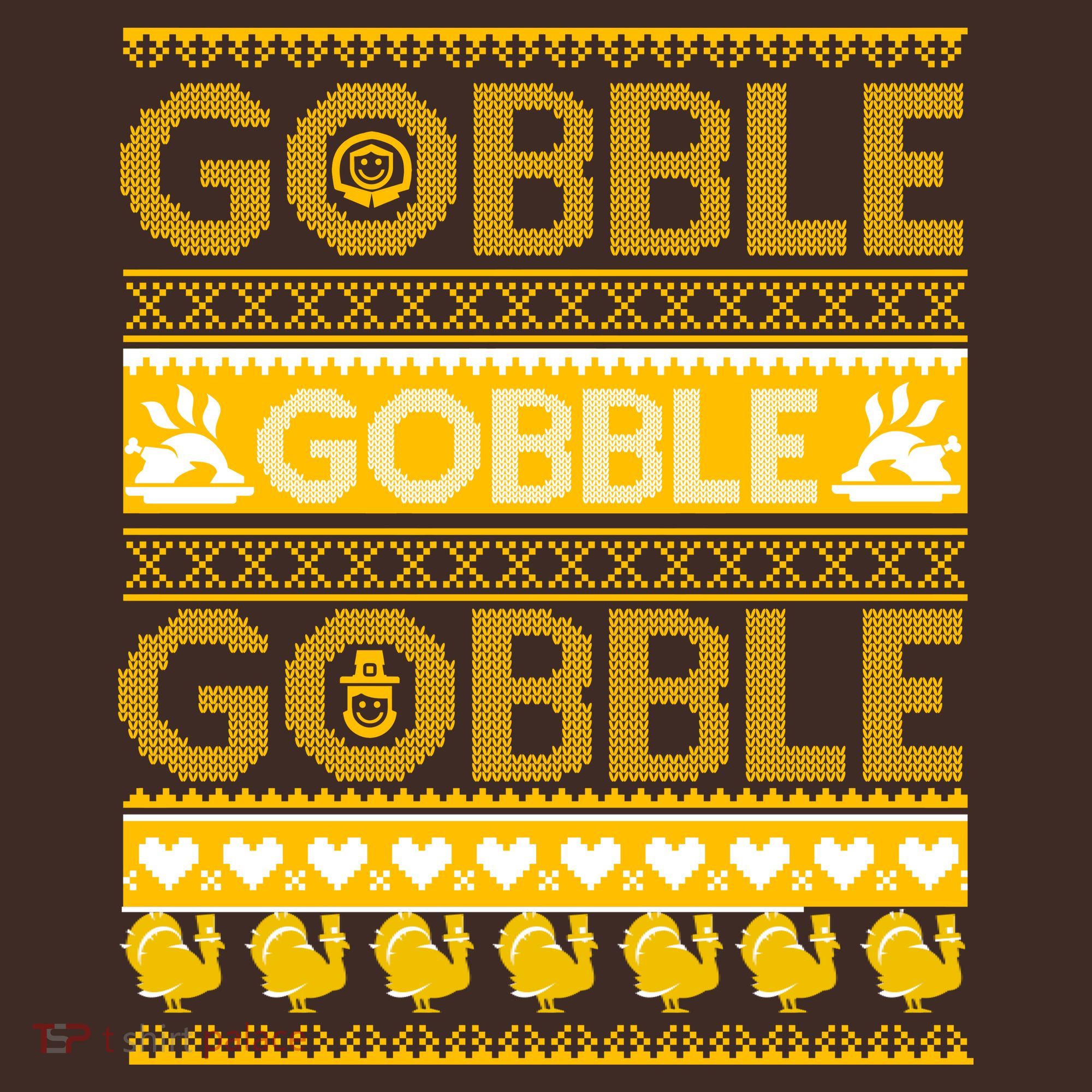 Ugly Thanksgiving Gobble Gobble Gobble Turkey Baby Bodysuit