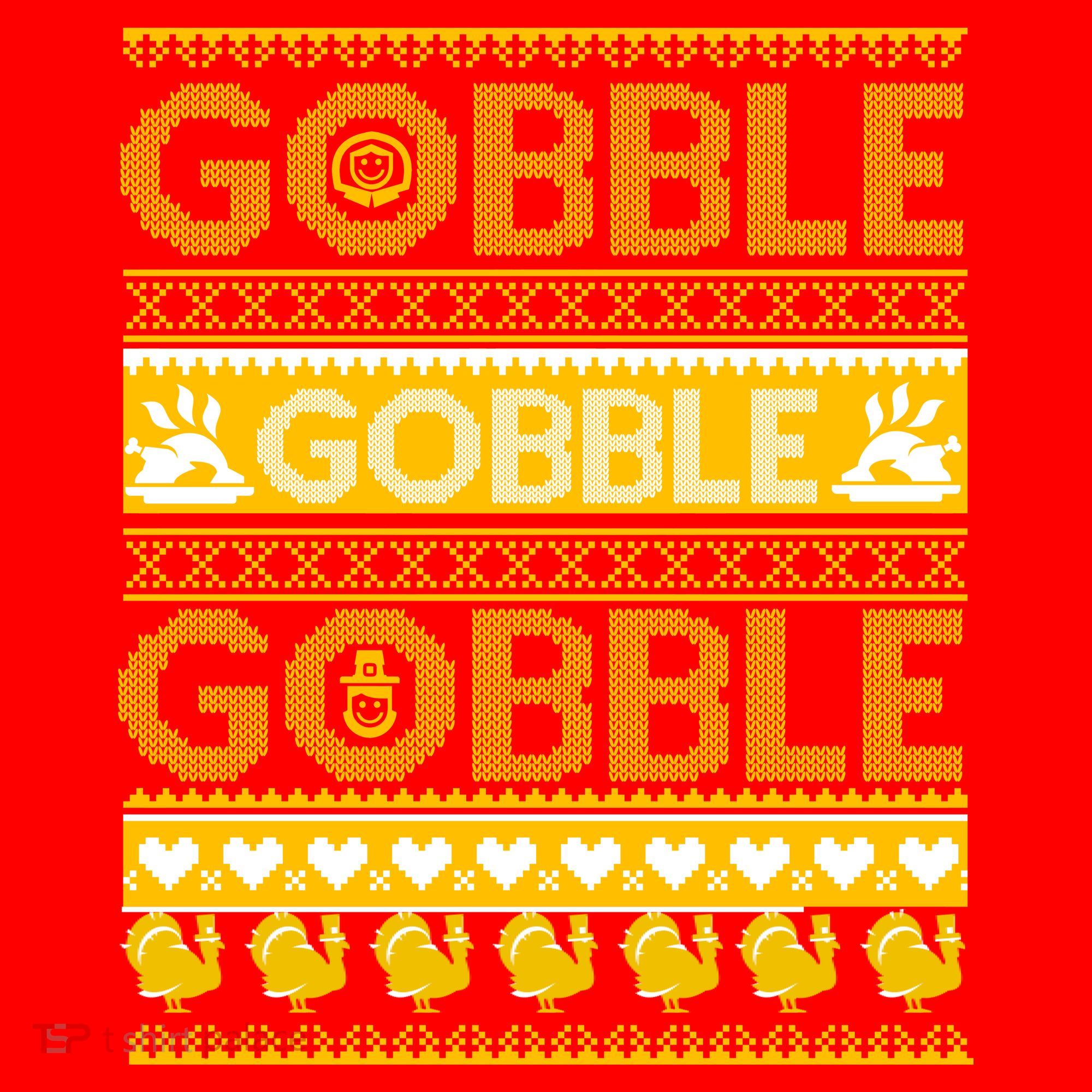 Ugly Thanksgiving Gobble Gobble Gobble Turkey Santa Hat