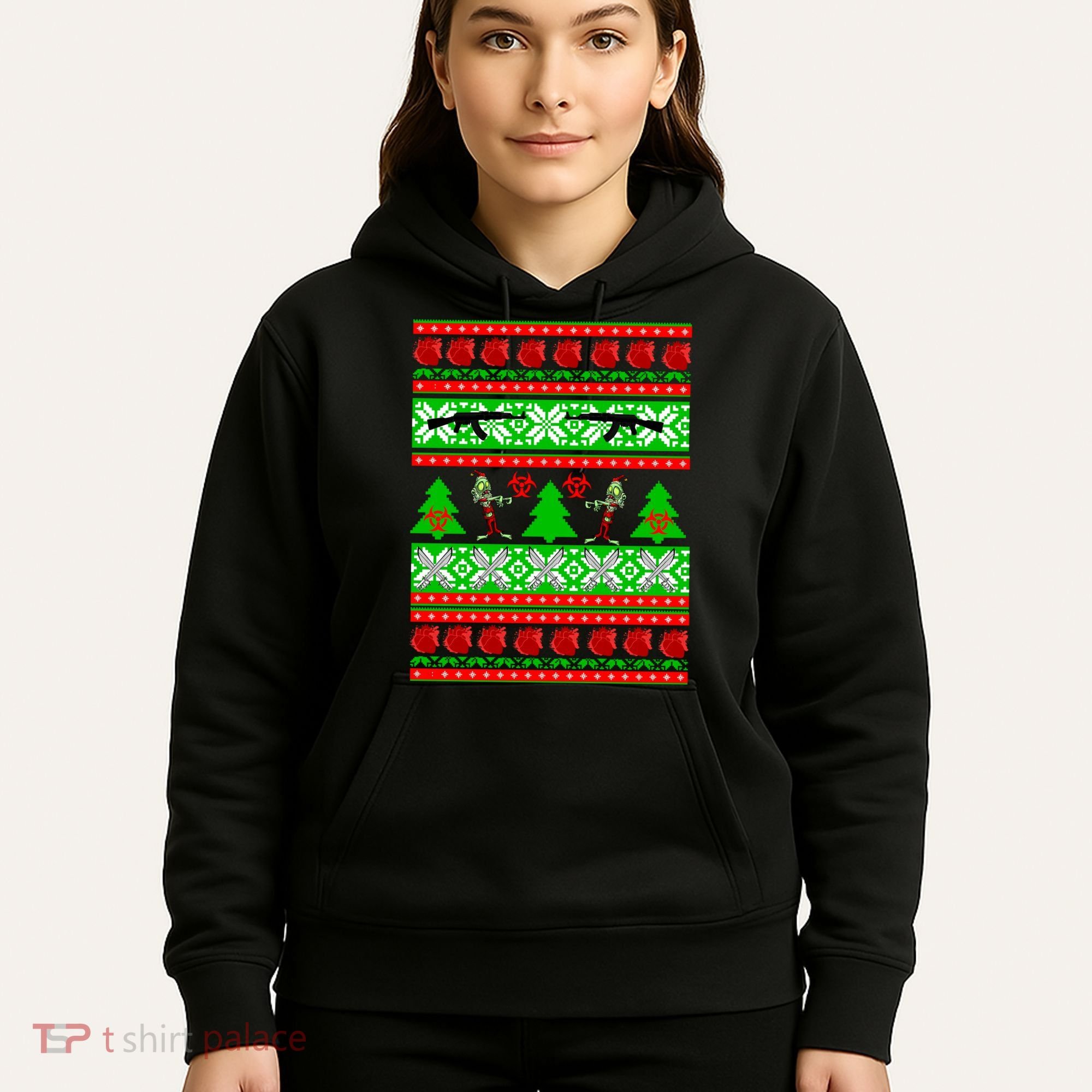 Ugly Zombie Apocalypse Christmas Sweater Hoodie