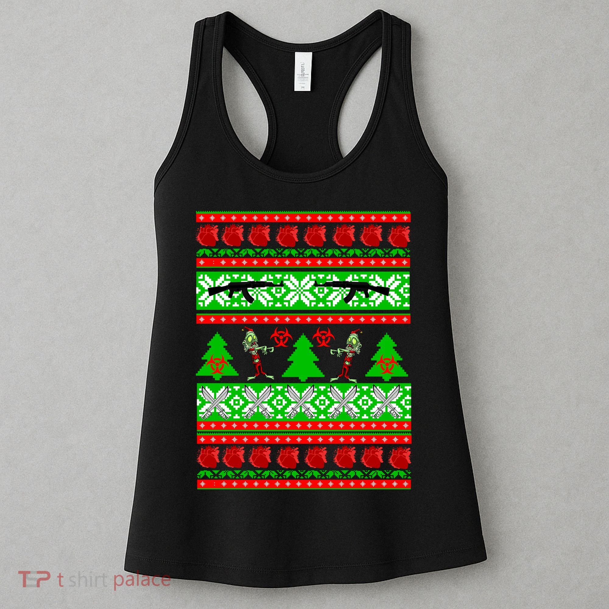 Ugly Zombie Apocalypse Christmas Sweater Women's Tank Top