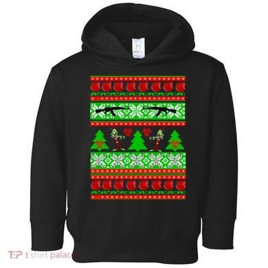Ugly Zombie Apocalypse Christmas Sweater Toddler Hoodie