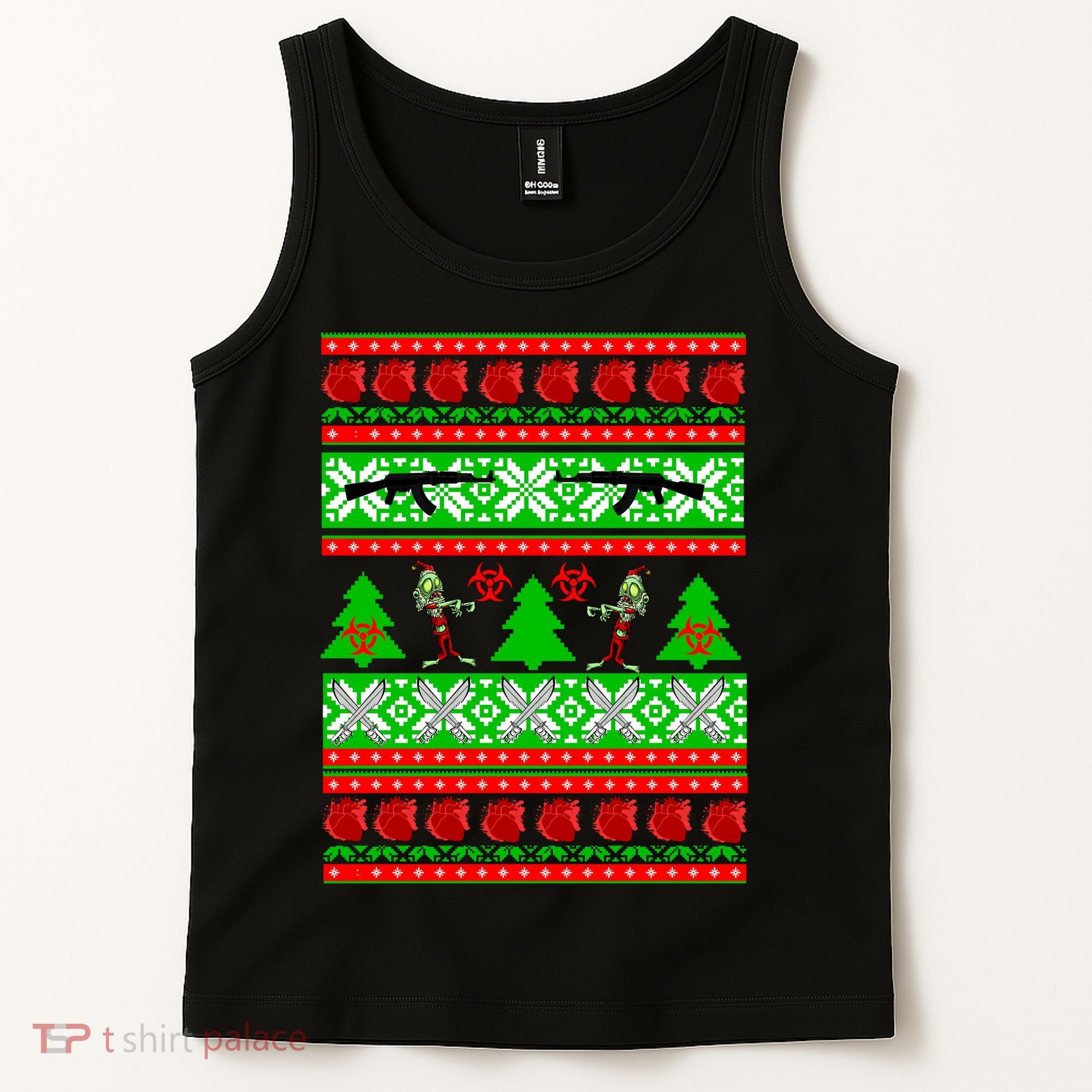Ugly Zombie Apocalypse Christmas Sweater Tank Top