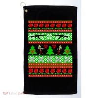 Ugly Zombie Apocalypse Christmas Sweater Golf Towel thumb 0