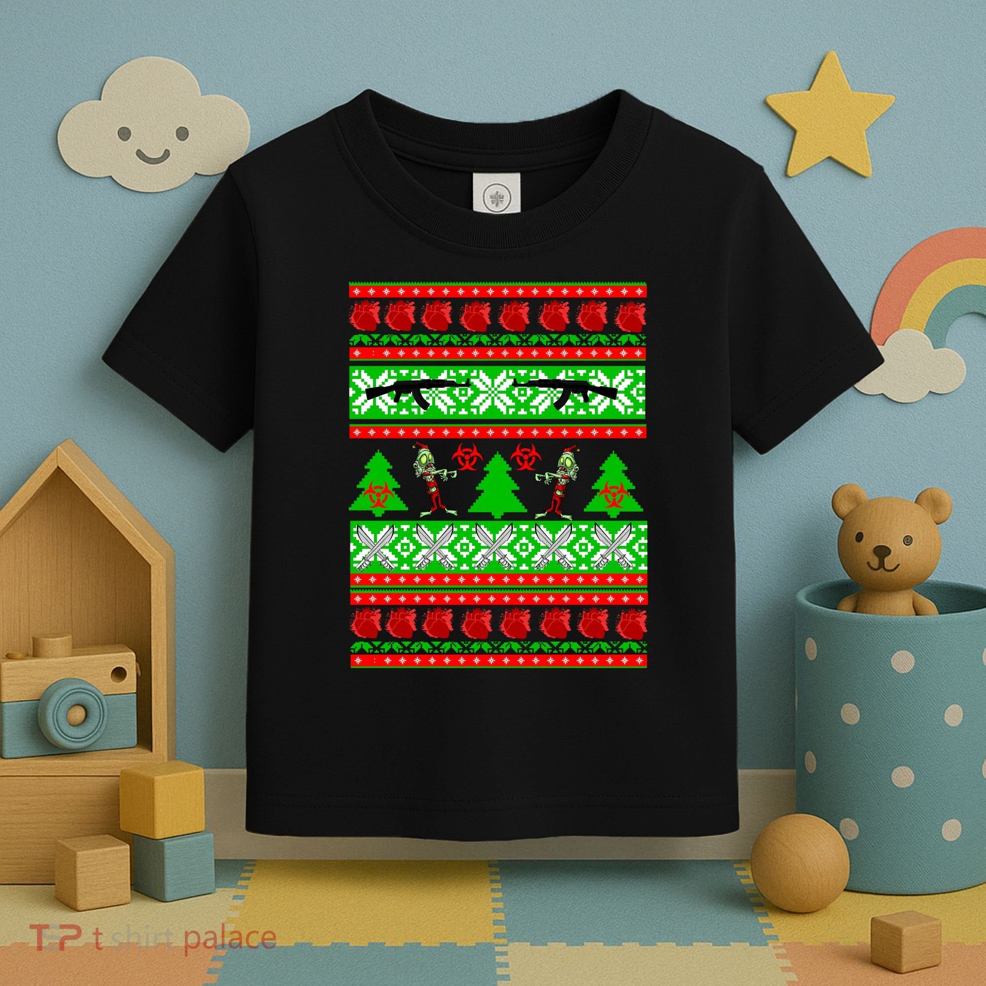 Ugly Zombie Apocalypse Christmas Sweater Toddler T-Shirt