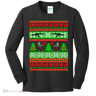 Ugly Zombie Apocalypse Christmas Sweater Kids Long Sleeve Shirt